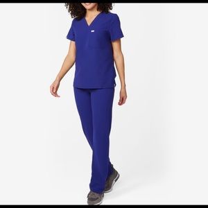 Figs Deep Royal Blue Livingston Scrub Pants Medium